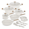 BerlingerHaus Topfset Nordic Matt Crème 11-Teilig - Kochtopf ø 20, 24, 28 cm, Bratpfanne ø 24, 28 cm & Stielkasserolle ø 16 cm - geeignet für alle Wärmequellen