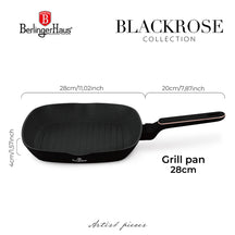 BerlingerHaus Grillpfanne Schwarz Roségold 28 x 28 cm - geeignet für alle Wärmequellen - Standard Antihaftbeschichtung