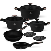BerlingerHaus Topfset Schwarz Roségold 7-Teilig - Kochtopf ø 20, 24, 28 cm & Bratpfanne ø 20, 24 cm - geeignet für alle Wärmequellen