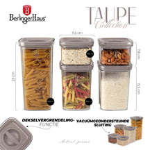BerlingerHaus Vorratsbehältersatz Taupe 5-teilig
