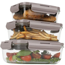BerlingerHaus Glas Frischhaltedosen Taupe - 3-teilig - 570 ml, 840 ml & 1,18 Liter