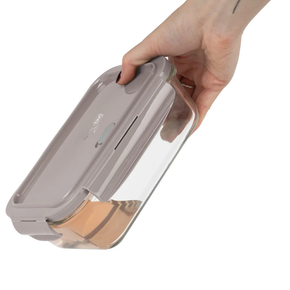 BerlingerHaus Glas Frischhaltedosen Taupe - 3-teilig - 570 ml, 840 ml & 1,18 Liter