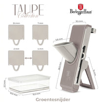 BerlingerHaus Mandoline / Gemüseschneider Taupe - mit Auffangbehälter