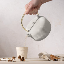 BerlingerHaus Teekanne mit Edelstahlfilter - Gusseisen Matt Creme - 1 Liter