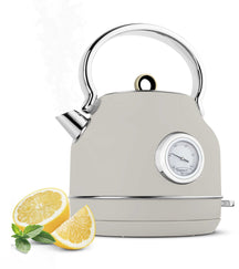 BerlingerHaus Wasserkocher Matt Crème - mit Thermometer - 1.7 Liter - 2200W