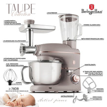 BerlingerHaus Multifunktionale Küchenmaschine Taupe - 4-in-1 - 1500W