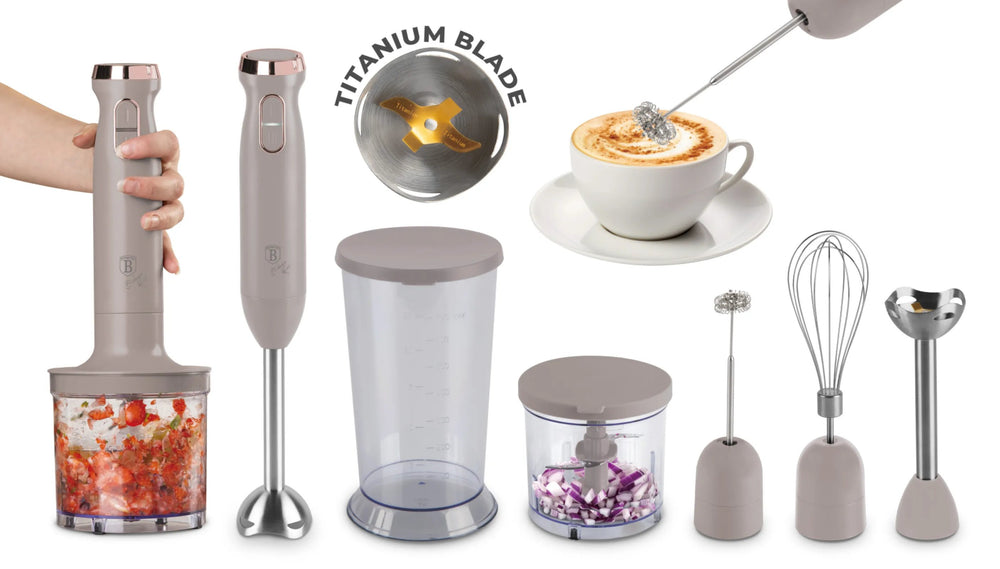 BerlingerHaus Stabmixer Set Matt Taupe – 6-in-1 – 800 W