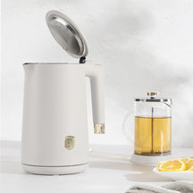BerlingerHaus Wasserkocher Doppelwandig Matt Creme - 1.7 Liter - 1800W