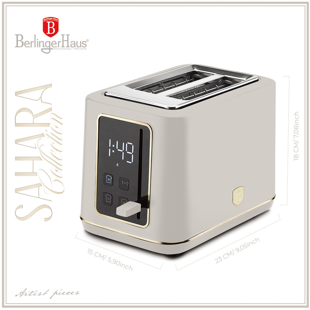 BerlingerHaus Toaster Digital Matt Creme - 2 Schlitze - 870W