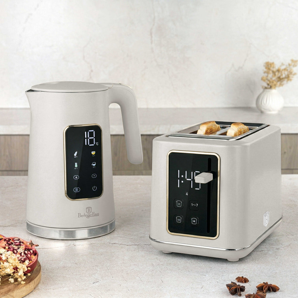 BerlingerHaus Toaster Digital Matt Creme - 2 Schlitze - 870W