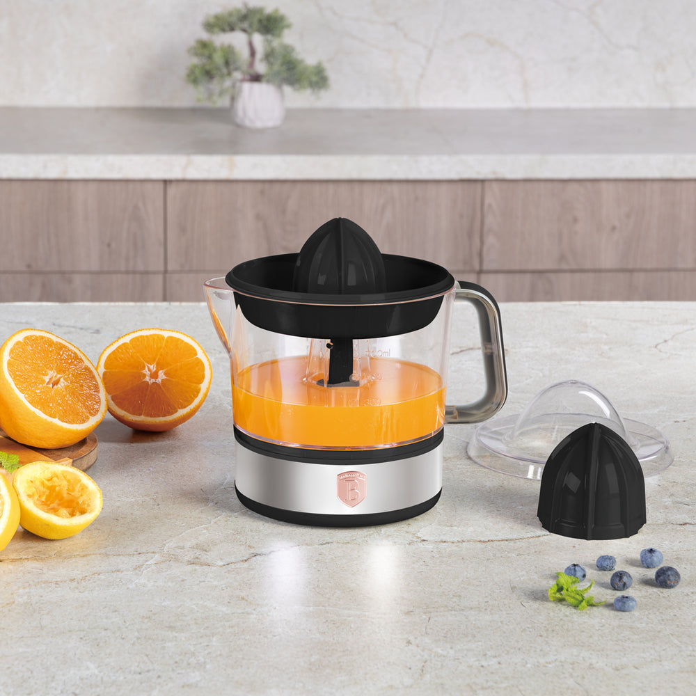 BerlingerHaus Elektrische Zitruspresse / Orangenpresse Schwarz Roségold - 0,7 L - 40 W