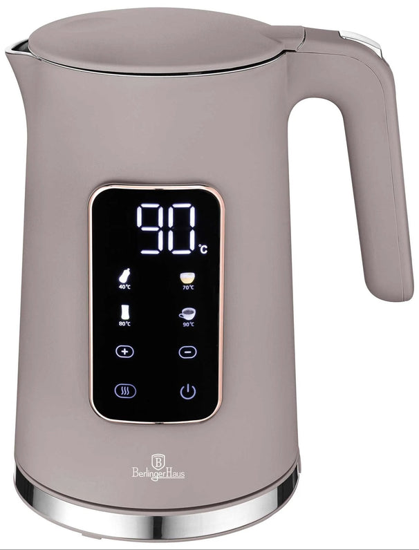 BerlingerHaus Wasserkocher Digital Taupe - Temperatureinstellung - 1.7 Liter - 2200W