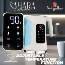 BerlingerHaus Wasserkocher Digital Matt Creme - Temperatureinstellung - 1.7 Liter - 2200W