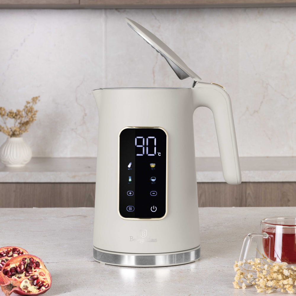 BerlingerHaus Wasserkocher Digital Matt Creme - Temperatureinstellung - 1.7 Liter - 2200W