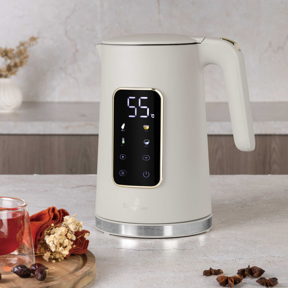 BerlingerHaus Wasserkocher Digital Matt Creme - Temperatureinstellung - 1.7 Liter - 2200W