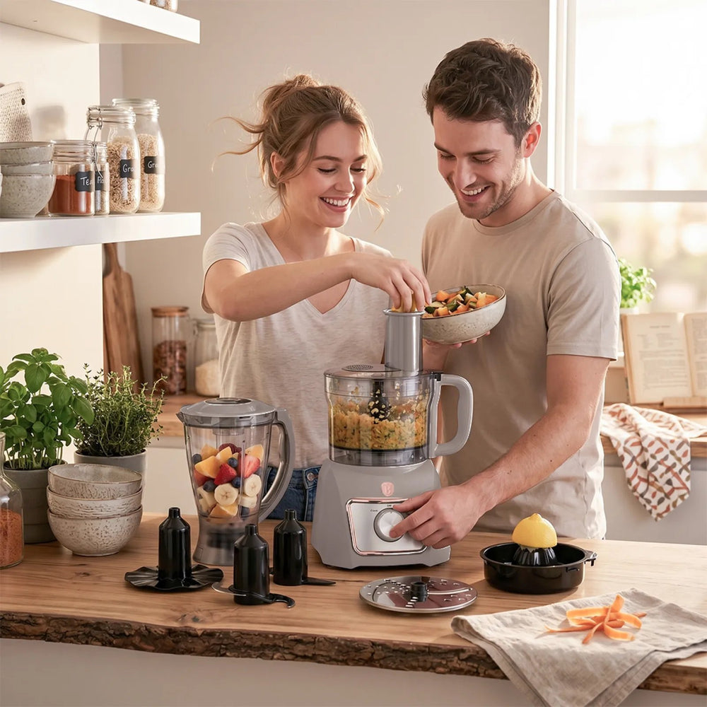 BerlingerHaus Küchenmaschine / Foodprocessor 8-in-1 Matt Taupe - 500W