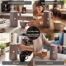 BerlingerHaus Elektrischer Milchaufschäumer 4-in-1 Taupe - 160 ml