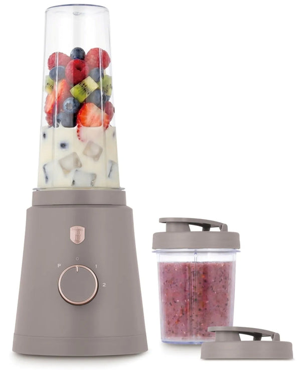 BerlingerHaus Smoothie-Maker to Go Matt Taupe - Inklusive 2 Becher - 320W