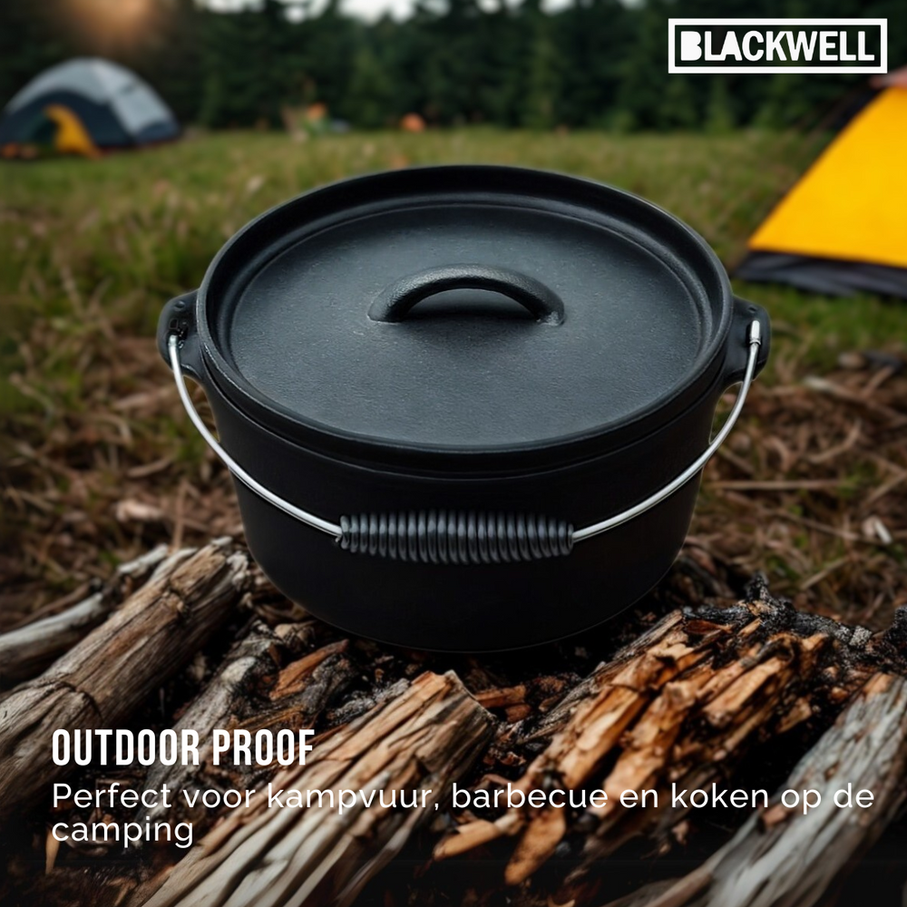 Blackwell Bräter Gusseisen / Dutch oven mit Deckel - ø 25 cm / 4 Liter - ohne Antihaftbeschichtung