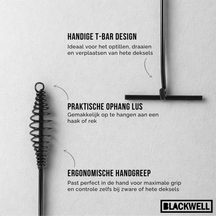 Blackwell Deksellifter für Bräter - Dutch Oven - Schwarz Stahl - 42 cm