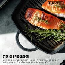 Blackwell Grillpfanne aus Gusseisen / Skillet 23 x 23 cm – ohne Antihaftbeschichtung – geeignet für alle Herdarten