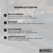 Blackwell Grillpfanne aus Gusseisen / Skillet 23 x 23 cm – ohne Antihaftbeschichtung – geeignet für alle Herdarten
