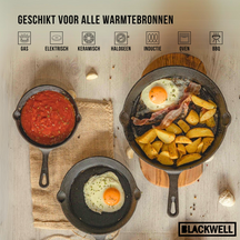 Blackwell Bratpfanne Gusseisen / Skillet Ø 20 cm – geeignet für alle Wärmequellen – ohne Antihaftbeschichtung