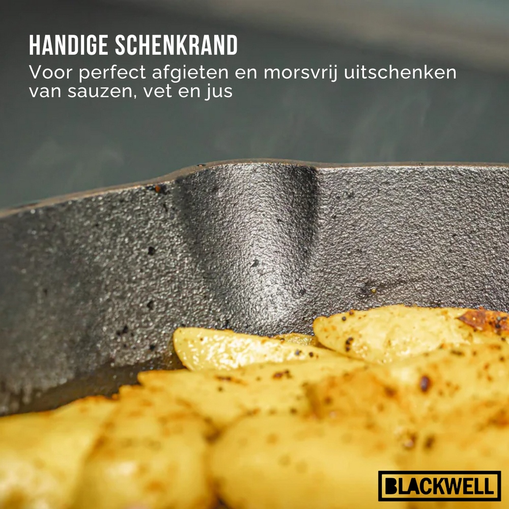 Blackwell Bratpfanne Gusseisen / Skillet Ø 20 cm – geeignet für alle Wärmequellen – ohne Antihaftbeschichtung