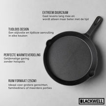Blackwell Gusseisen-Bratpfannen-Set / Bratpfannen ø 16, 20 & 25 cm - ohne Antihaftbeschichtung