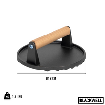 Blackwell Gusseisen Hamburgerpresse / Smash Burger Presse / Grillpresse / Fleischpresse - Gusseisen - ø 18 cm