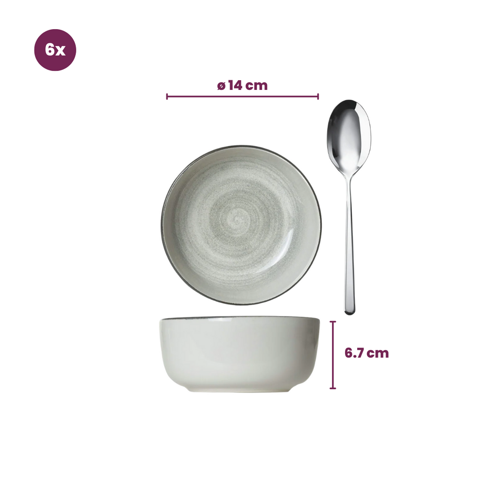 Cosy & Trendy Geschirrset Baltic Grey - 18-teilig / 6 Personen