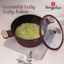 BerlingerHaus Topfset Nordic Matt Bordeaux 11-teilig - Kochtopf ø 20, 24, 28 cm, Bratpfanne ø 24, 28 cm & Stielkasserolle ø 16 cm - Geeignet für alle Wärmequellen