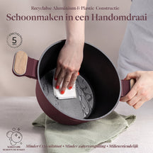 BerlingerHaus Topfset Nordic Matt Bordeaux 11-teilig - Kochtopf ø 20, 24, 28 cm, Bratpfanne ø 24, 28 cm & Stielkasserolle ø 16 cm - Geeignet für alle Wärmequellen
