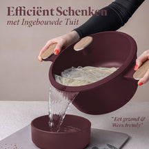 BerlingerHaus Topfset Nordic Matt Bordeaux 11-teilig - Kochtopf ø 20, 24, 28 cm, Bratpfanne ø 24, 28 cm & Stielkasserolle ø 16 cm - Geeignet für alle Wärmequellen