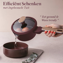 BerlingerHaus Topfset Nordic Matt Bordeaux 11-teilig - Kochtopf ø 20, 24, 28 cm, Bratpfanne ø 24, 28 cm & Stielkasserolle ø 16 cm - Geeignet für alle Wärmequellen