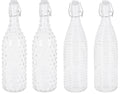 Cookinglife Bügelflaschen Glas 1 L - 4er spülmaschinenfest klar - Dots&Lines