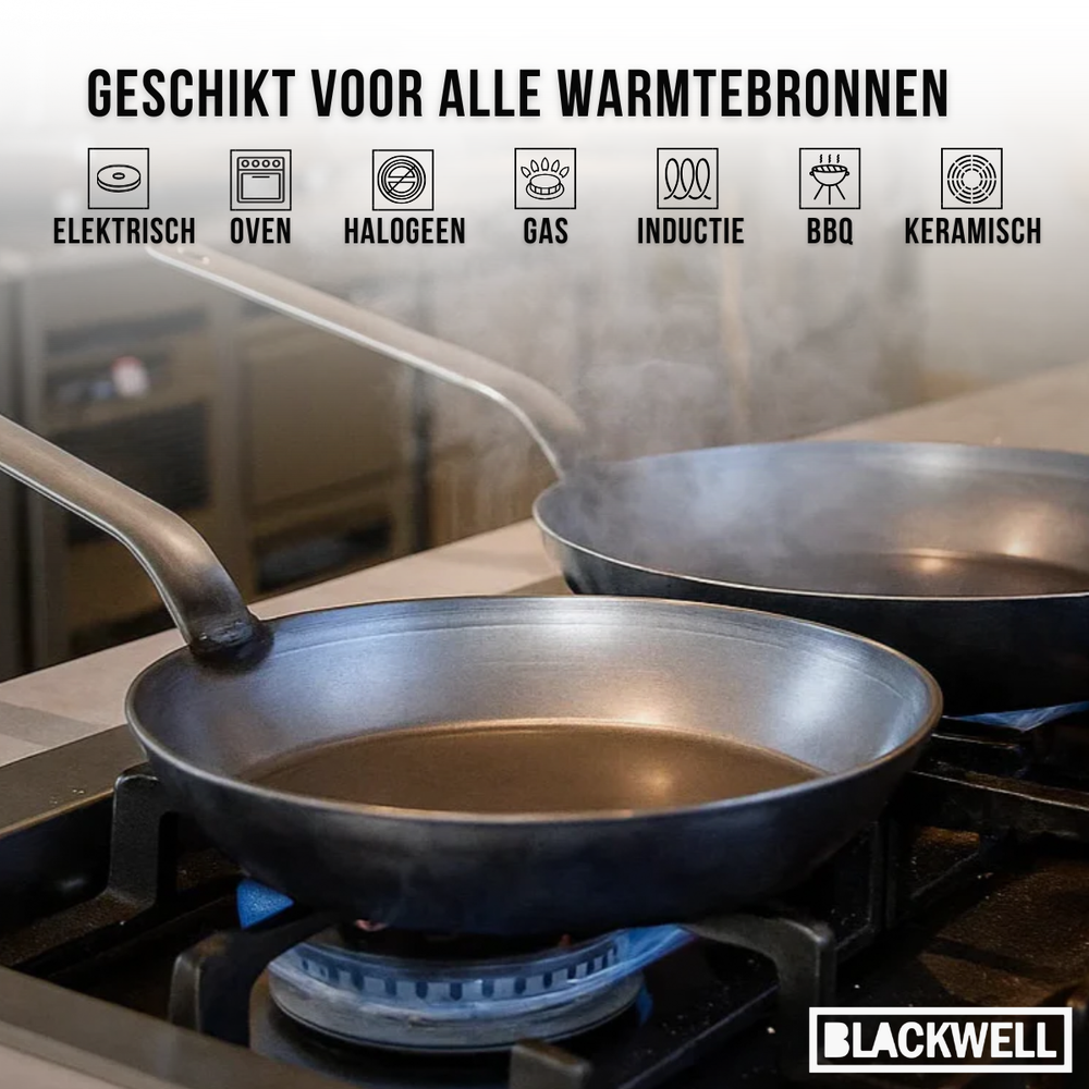 Blackwell Bratpfanne Stahlblech Lyonnaiserpfanne Ø 32 cm – ohne Antihaftbeschichtung