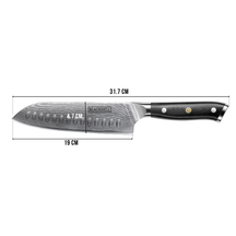 Blackwell Santokumesser im japanischen Stil – 67 Lagen Damaszenerstahl – VG10 – 19 cm