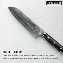 Blackwell Messerset (Santokumesser + Gemüsemesser / Nakirimesser) – Japanischer Stil – 67 Lagen Damaszenerstahl – VG10 – 2-teilig