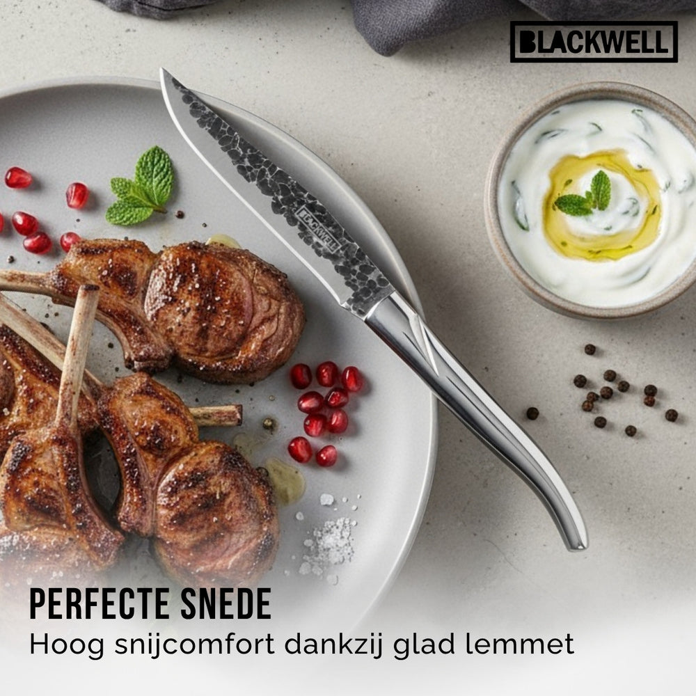 Blackwell Steakmesser Laguiole - Raw Black - RVS - 6 Stück