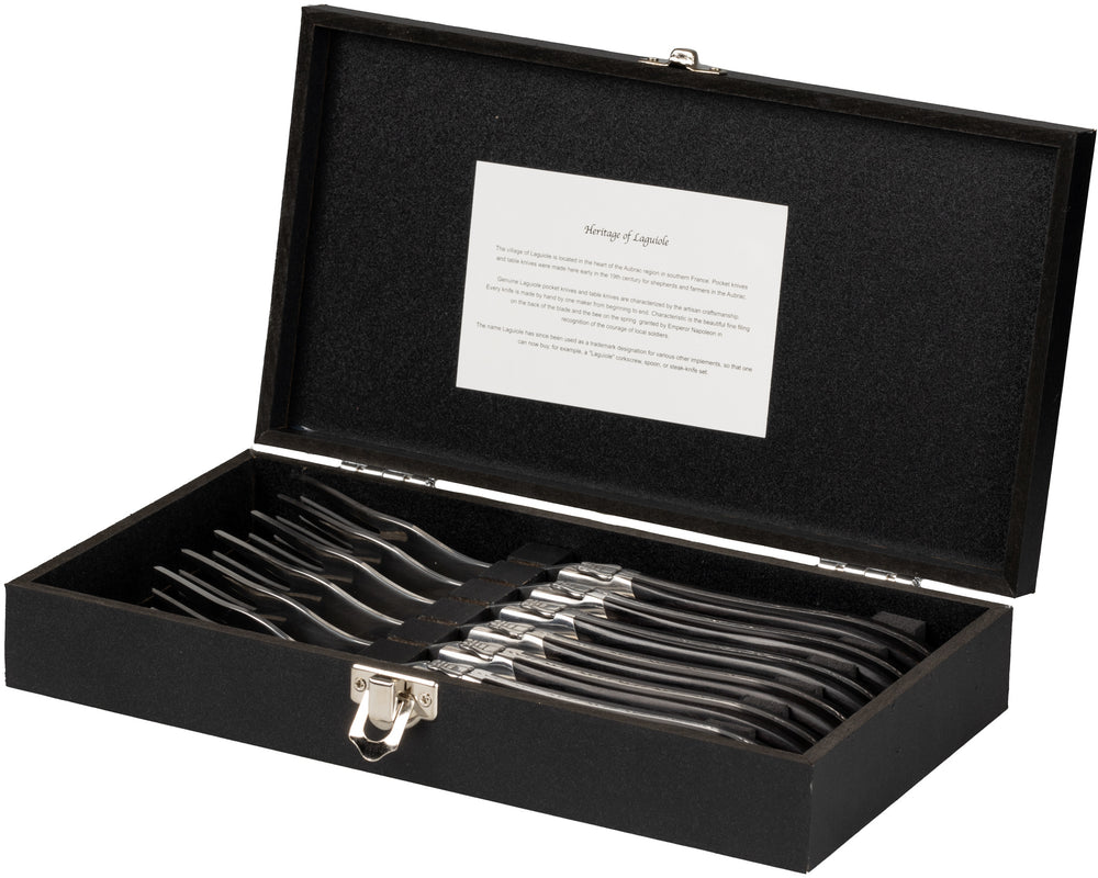 Blackwell Steakbesteck Laguiole - Steakmesser & Steakgabeln - Pakkaholz- 12 Stück