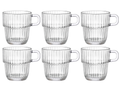 Bormioli Rocco Teegläser - Kaffeetassen mit Henkel - Stapelbar - Barshine 250 ml - 6 Stück