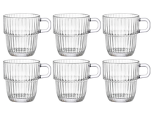 Bormioli Rocco Teegläser - Kaffeetassen mit Henkel - Stapelbar - Barshine 250 ml - 6 Stück