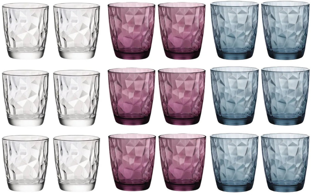 Bormioli Rocco Wassergläser - Tumblers - Diamond 300 ml - 18 Stück