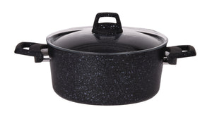 Cookinglife Kasserolle Aluminium 20 cm 2,7 L - Induktion - Schwarz gesprenkelt