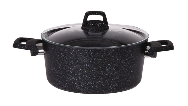 Cookinglife Kasserolle Aluminium 20 cm 2,7 L - Induktion - Schwarz gesprenkelt
