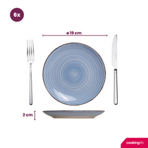 Cookinglife Frühstücksteller / Dessertteller Delice Blau ø 19 cm - 6 Stück