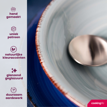 Cookinglife Tiefe Teller / Pastateller Delice Blau ø 21 cm - 6 Stück