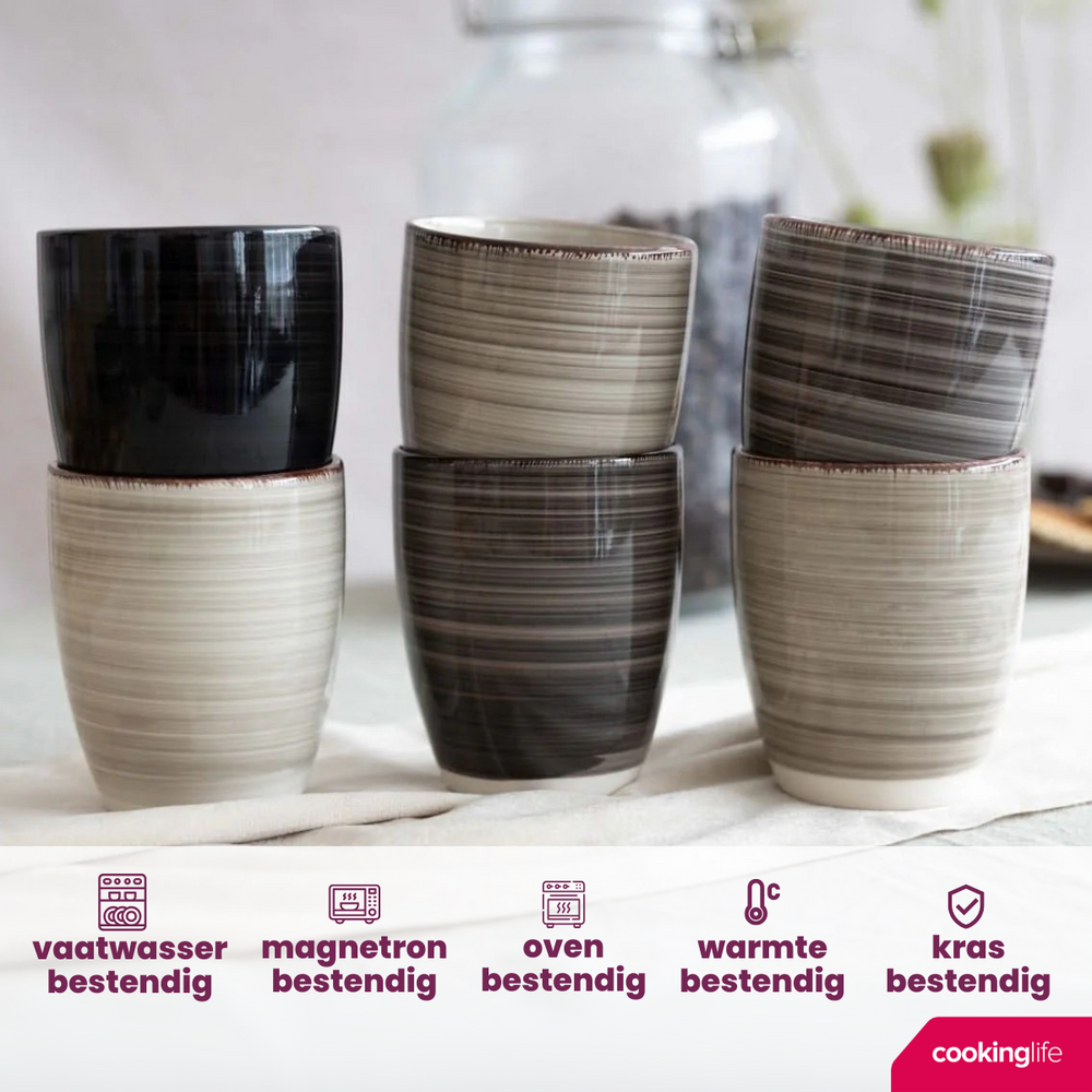Cookinglife Kaffeetassen / Senseo Tassan Delice Grau 180 ml - 6 Stück