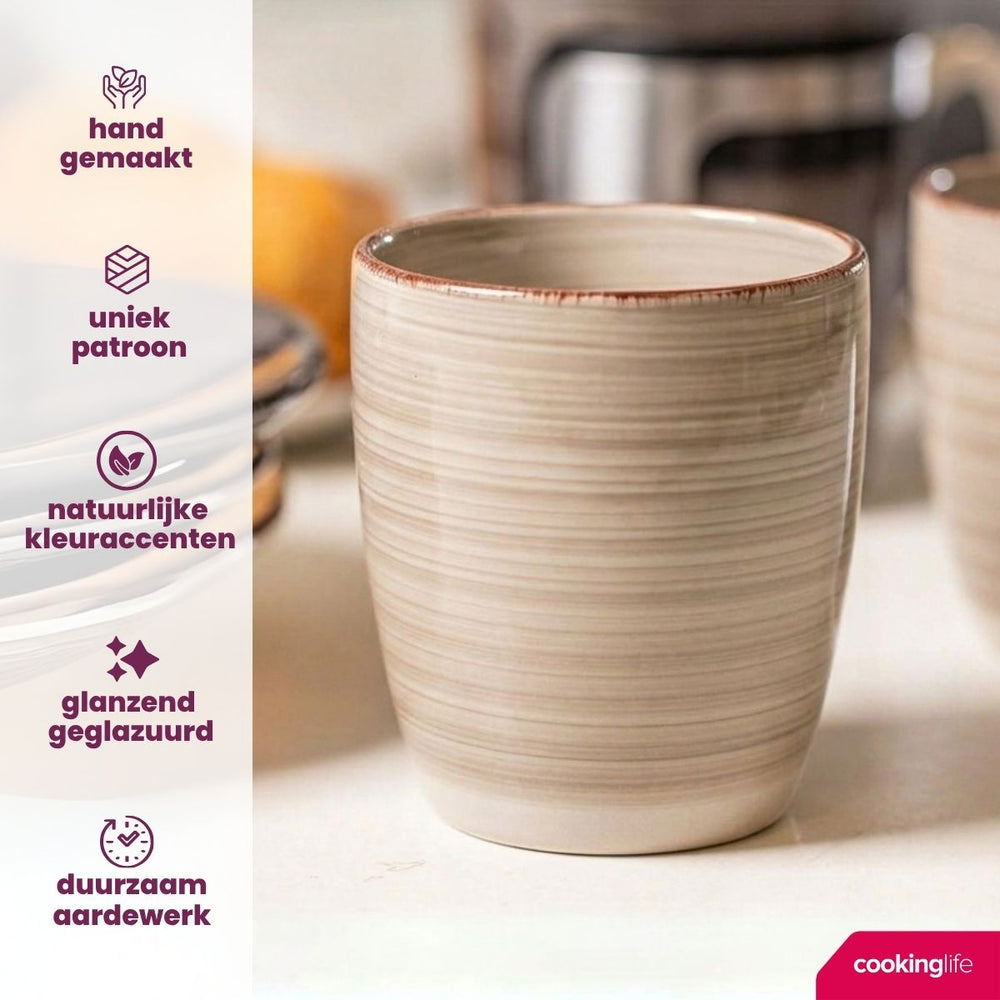 Cookinglife Kaffeetassen / Senseo Tassan Delice Grau 180 ml - 6 Stück